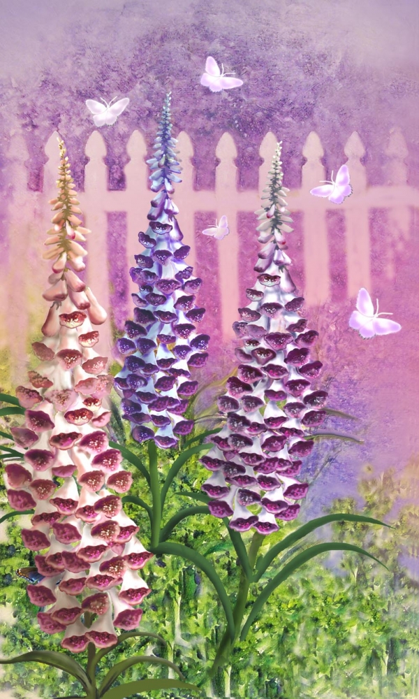 Creation of Foxgloves 'n Butterflies: Step 7